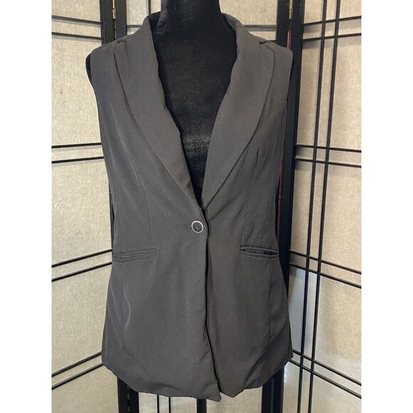 7th Avenue Suiting collection NY & Co Size 6 Sleeveless Black Vest - Picture 1 of 10